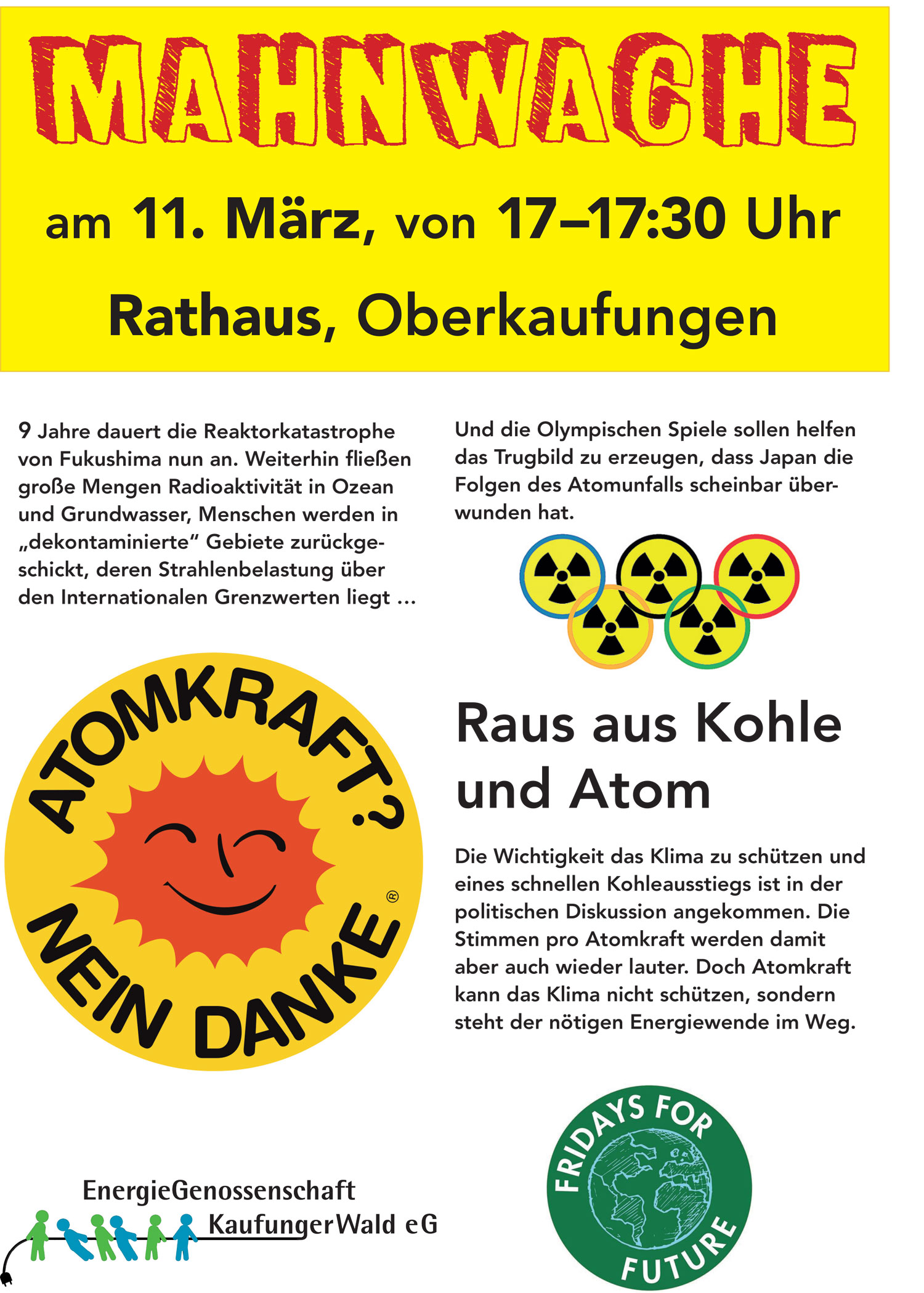 Flyer Mahnwache 2020